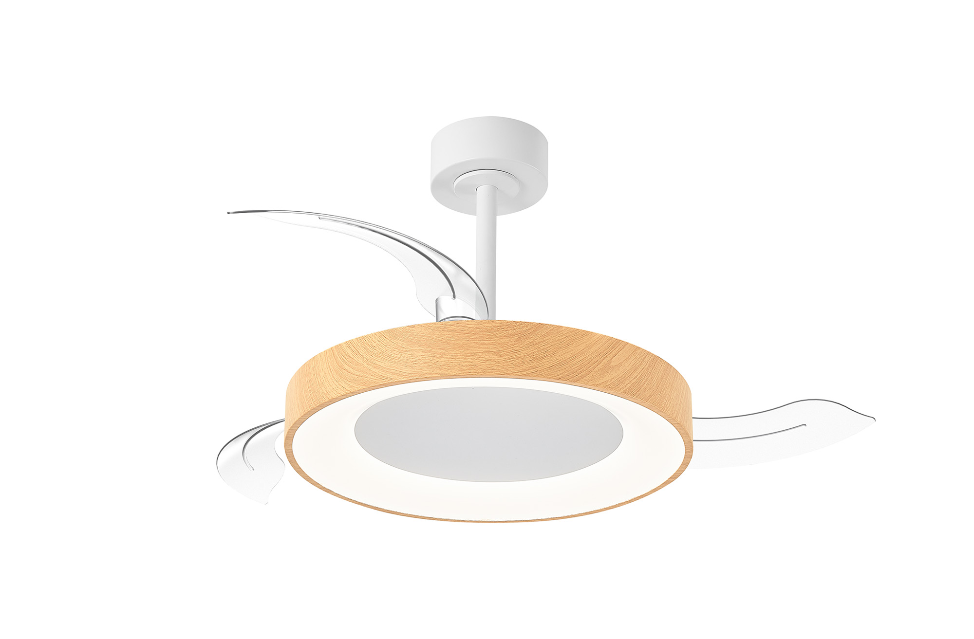 M9013  Niseko Fan S 40cm 45W LED Dimmable Ceiling Light With Built-In 25W DC Fan, 2700-5000K Remote Control, 5000lm, Wood